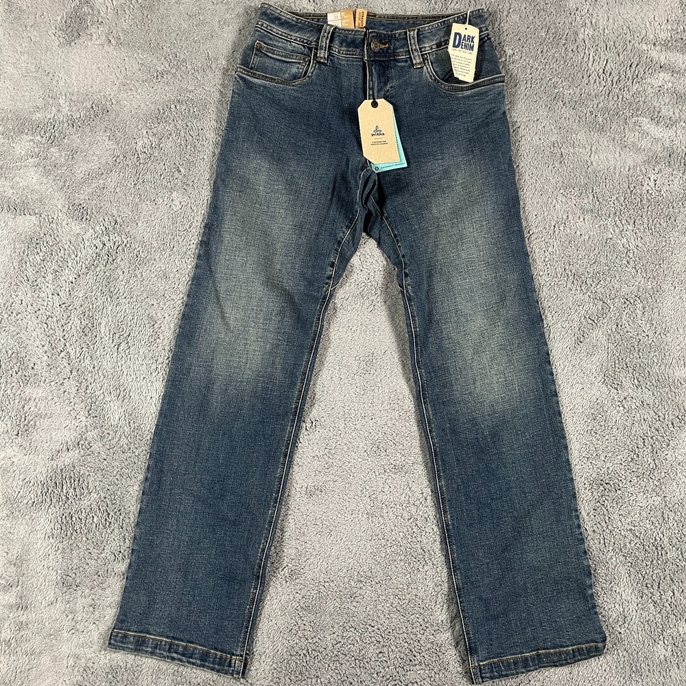 Prana Men's Axiom Jeans Straight Leg 28x32 Antique Stone Wash Stretch Western